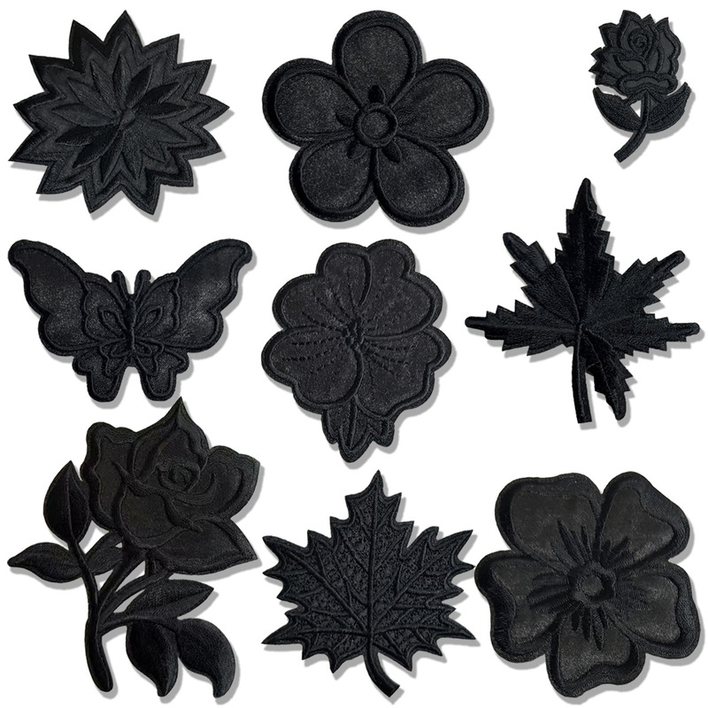 Solid Color Black down Jacket Cotton Patch Leak Repair Artifact Computer Embroider Self-Adhesive Tape Clothing Accessories Solid Color Black down Jacket Cotton Patch Leak Repair Artifact Computer Embroider Self-Adhesive Tape Clothing Accessories