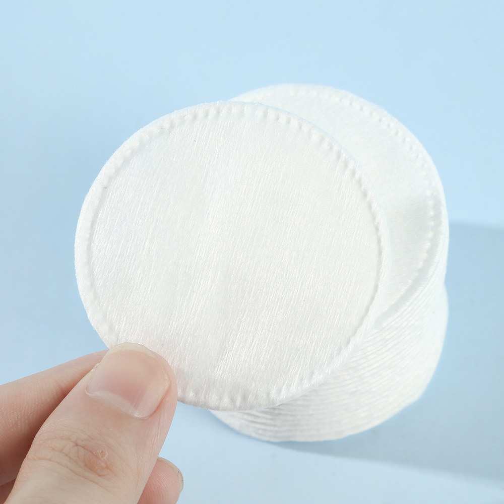 150 piezas de algodón de maquillaje de borde de bloqueo plano, suave absorción de agua, algodón de limpieza facial, algodón húmedo