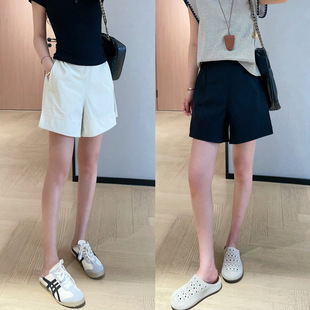 Lu's Ice-Feel Four-Way Stretch Fabric Loose Slimming Look Slit A-Line Casual Sports Shorts for Women 2025 Summer G060607