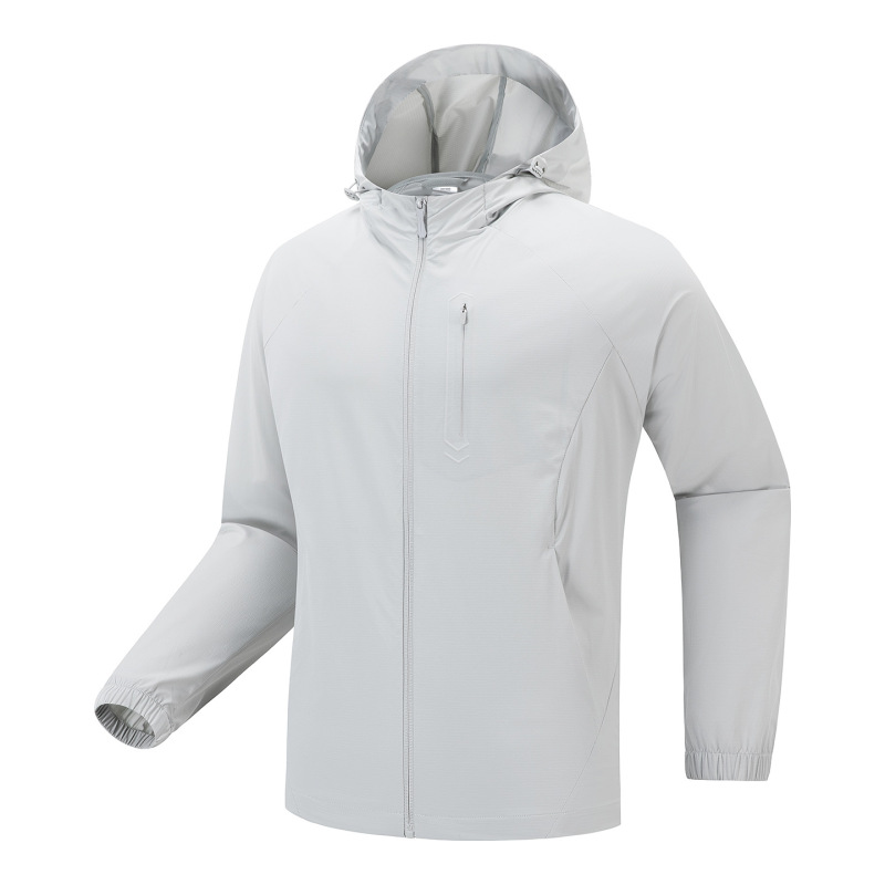 Descente-Style Hooded Cardigan Ice Silk Sun Protection Clothing for Men and Women, Ultra-Light and Ultra-Thin Skin Jacket for Outdoor Cycling and Fishing