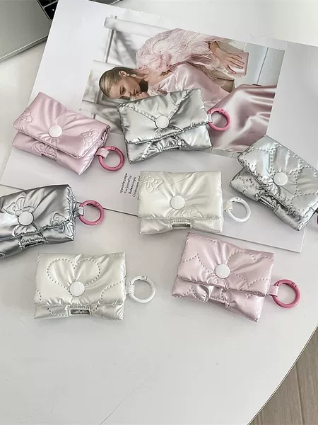 412143 Korean Style Instagram Style Bow Bag Suitable for Apple Earphone Case Storage Bag airpods Protective Cover