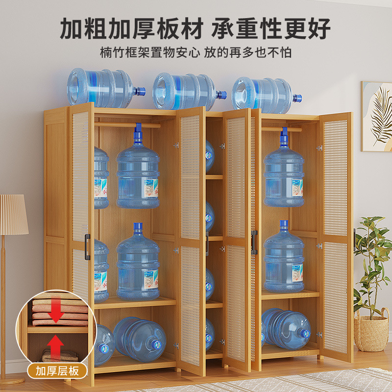 Wardrobe Household Bedroom Rental Room Simple Assembly Economical Bamboo Children's Small Apartment Storage Cabinet Wardrobe