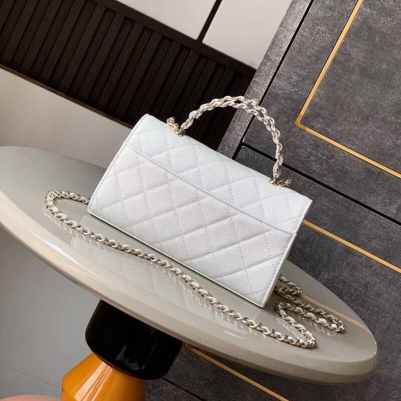 High-End 25S New Cross-Handle Small Waste Bag Quilted Chain Handbag Cherry Blossom Pink Kelly Crossbody Women's Bag