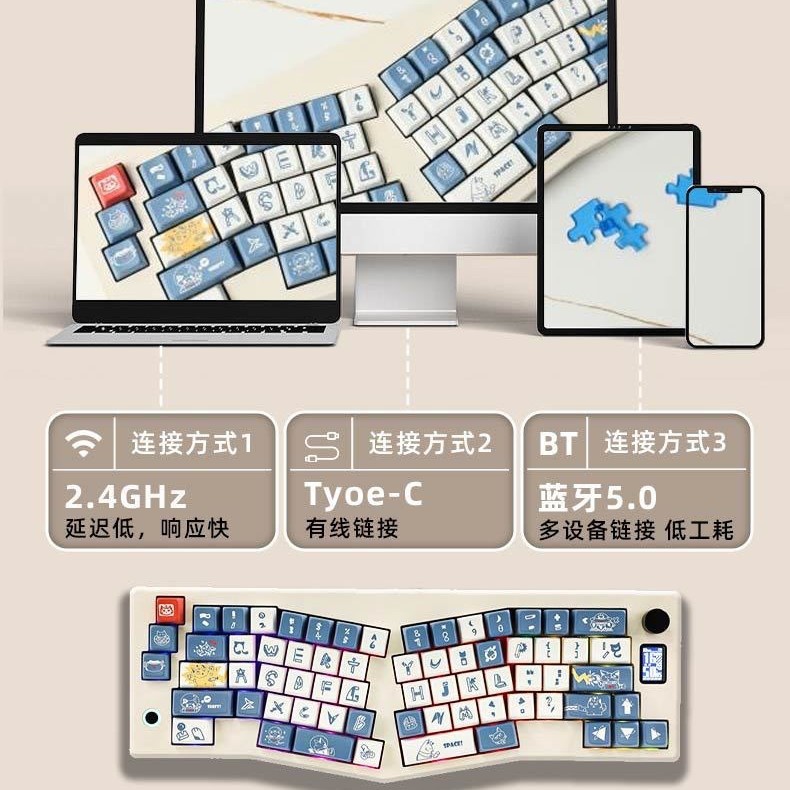 ABM066 tres-Molde Alice Teclado mecánico Junta estructura Bluetooth perilla vía kit personalizado