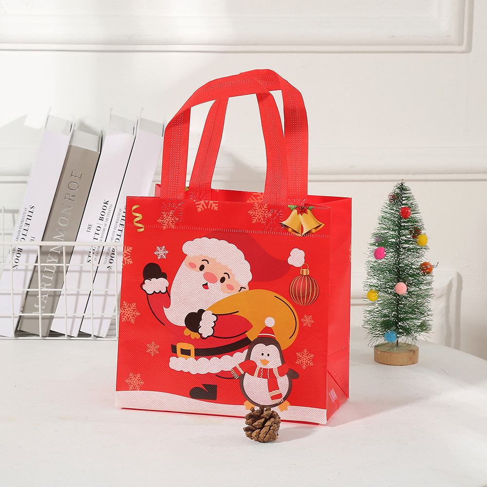 Nonwoven Material Christmas Cute Santa Claus Snowman Nonwoven Holiday Gift Bags