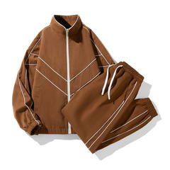 Lifestyle Sports Set for Men - Spring and Autumn Running Two-Piece Set 2024 New Outerwear for Men - Youth Fashion Jacket and Pants