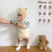 婴儿衣服秋宝宝针织背带裤哈衣婴儿服新生儿裤子春秋洋气百搭套装