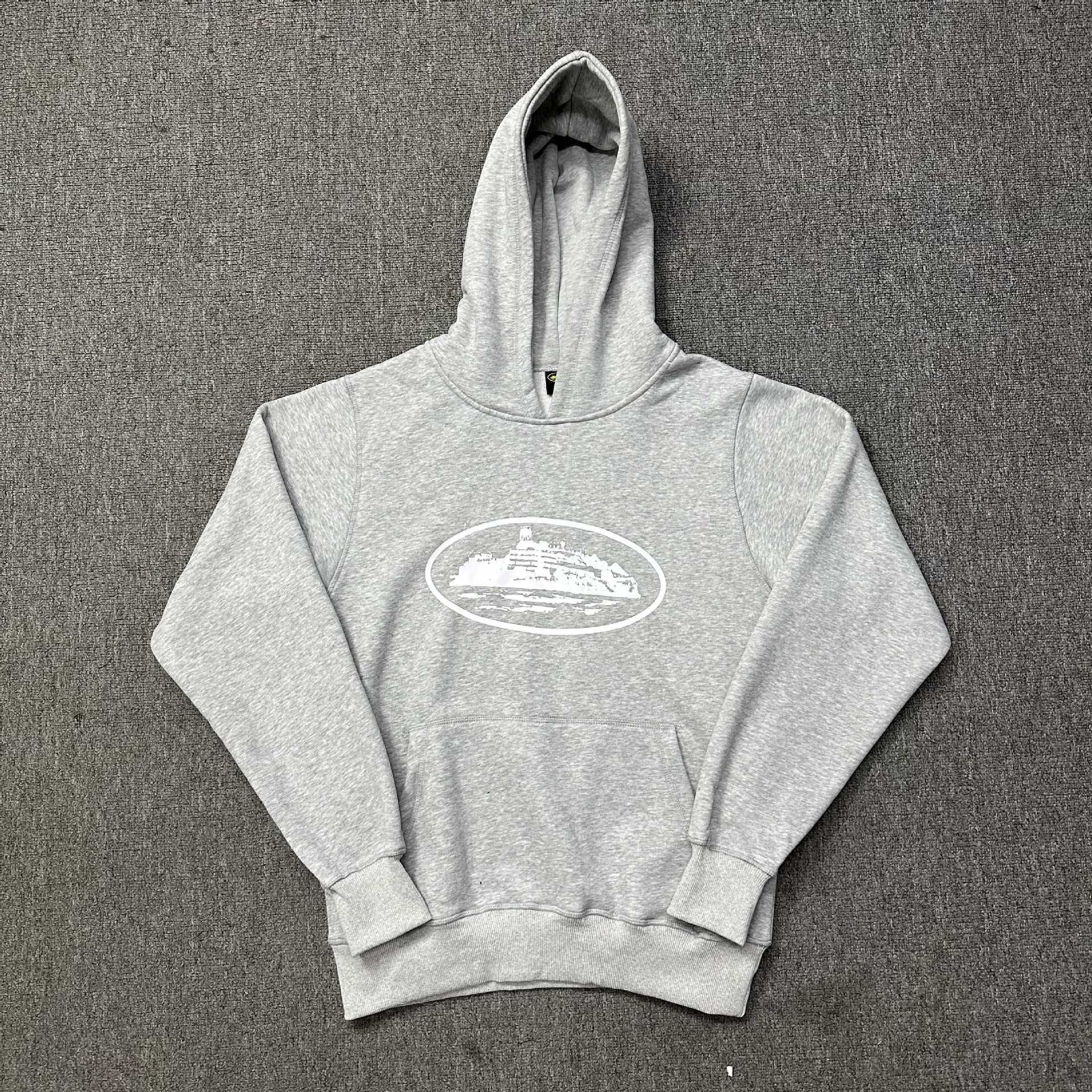 Corteiz marca de moda estadounidense Alcatraz con cremallera sudadera con capucha suelta traje de calle con estampado de letras suéter hombres