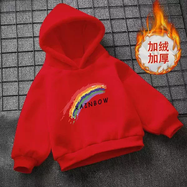 Red, fleece, rainbow