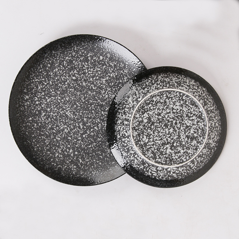 8/10 pulgadas creativo redondo placa de cerámica Hotel hogar plato de cerámica placa plana Placa de fruta placa occidental Placa de carne