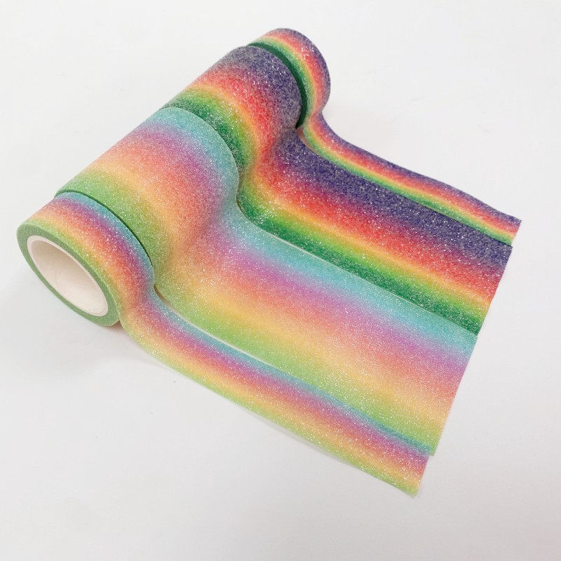 厂家直销 彩虹五色系闪粉手账日记DIY装饰胶带