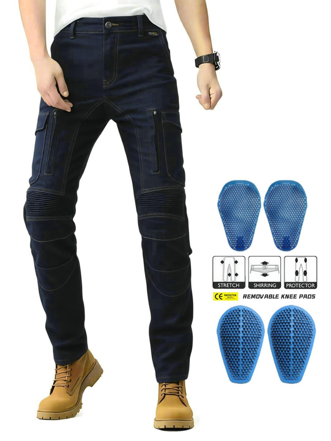 Pantalones de moto VOLERO de Cordura, resistentes al desgaste y a las roturas, elásticos, casuales, anticaída, con silicona.