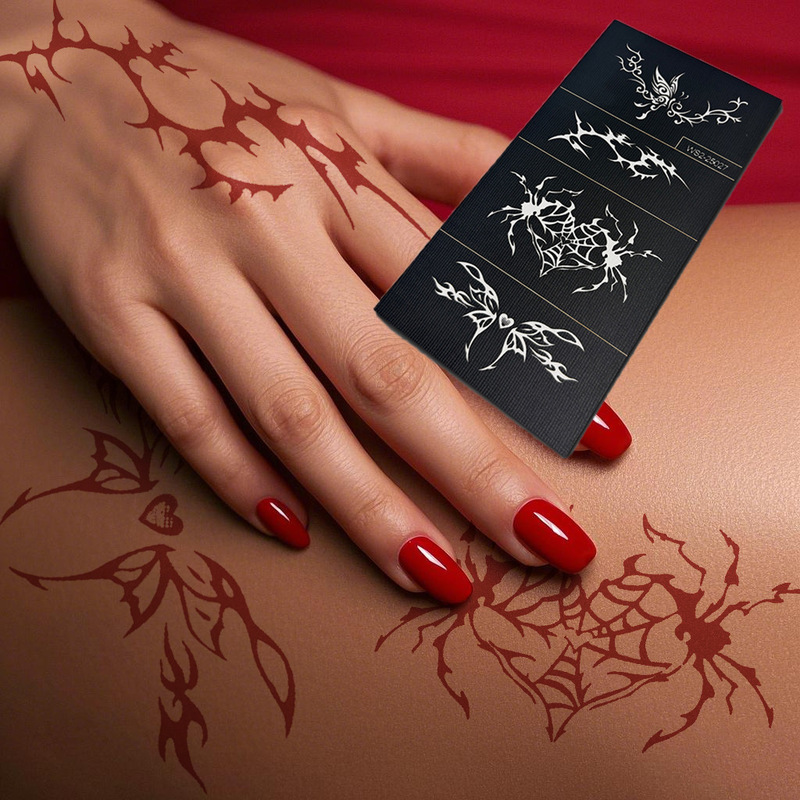 New Hollow Henna Tattoo Template Dark Thorns Butterfly Spider Arm Painting Temporary Waterproof Tattoo Template New Hollow Henna Tattoo Template Dark Thorns Butterfly Spider Arm Painting Temporary Waterproof Tattoo Template