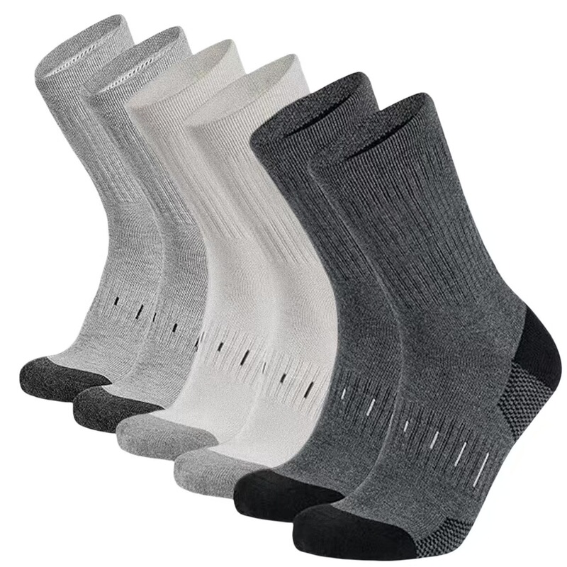 Temu Shein Amazon Cross-Border Best-Selling Men's High Crew Work Socks Moisture-Wicking Sports Socks Large Size