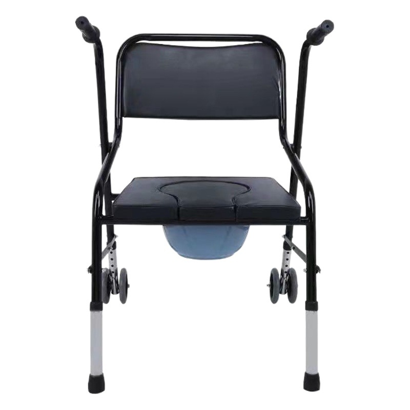Fábrica de ruedas plegable Walker con asiento Walker inodoro Walker Silla de inodoro Walker móvil Walker de cuatro ruedas Walker