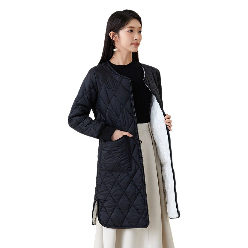 Женская утолщенная теплая хлопковая подкладка с длинным рукавом, женская домашняя длинная хлопковая подкладка, куртка с хлопковой подкладкой, цельный рукав 2401 с волосами на флисовой подкладке