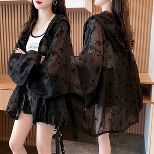 Fat mm Fashionable Sun Protection Clothing for Women to Wear Outside 2023 Summer New Large Size Loose Casual Cardigan Hooded Jacket