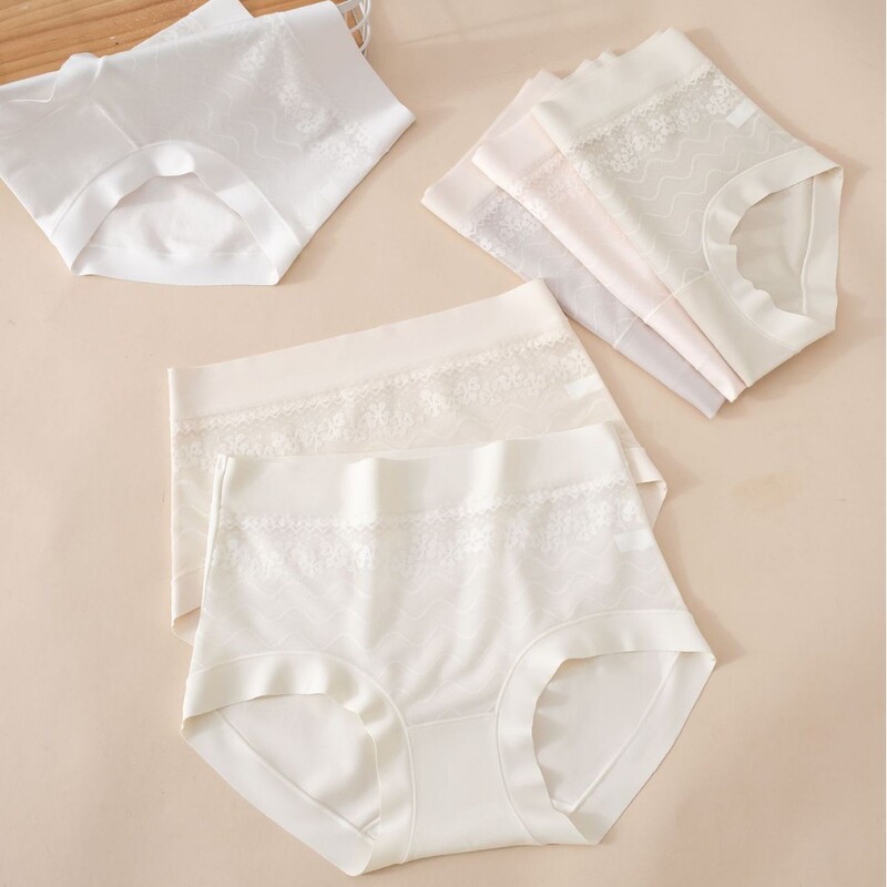 新疆綿の女性用下着、シームレス、ハイウエスト、軽くて通気性のあるレース、7A 抗菌綿ボトムクロッチ|undefined