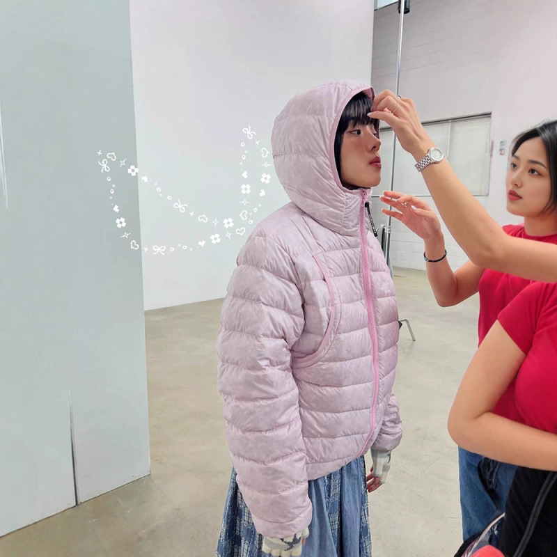 Now Featuring H Letter Print Embroidery, 90% down Glossy Hooded down Jacket for Women, Lightweight, Warm, Windproof Stand Collar Coat for Winter