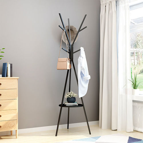 Hanging clothes and hat rack in the bedroom floor-standing iron metal simple Nordic branch household creative clothes and hat rack
