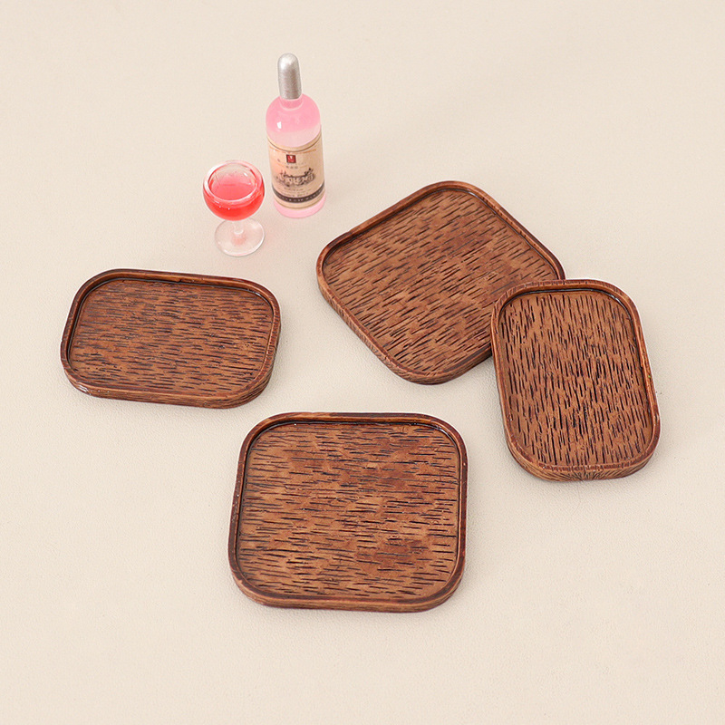 Doll House Mini Tray Model Ornaments Dinner Plate DIY Desktop Scene Artificial Plate Miniature Decoration Accessories