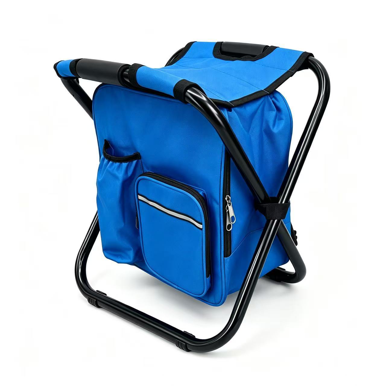 Silla plegable portátil ultraligera para acampar con taburete Maza de pesca en paquetes de hielo fuertes y duraderos con respaldo al aire libre transfronterizo