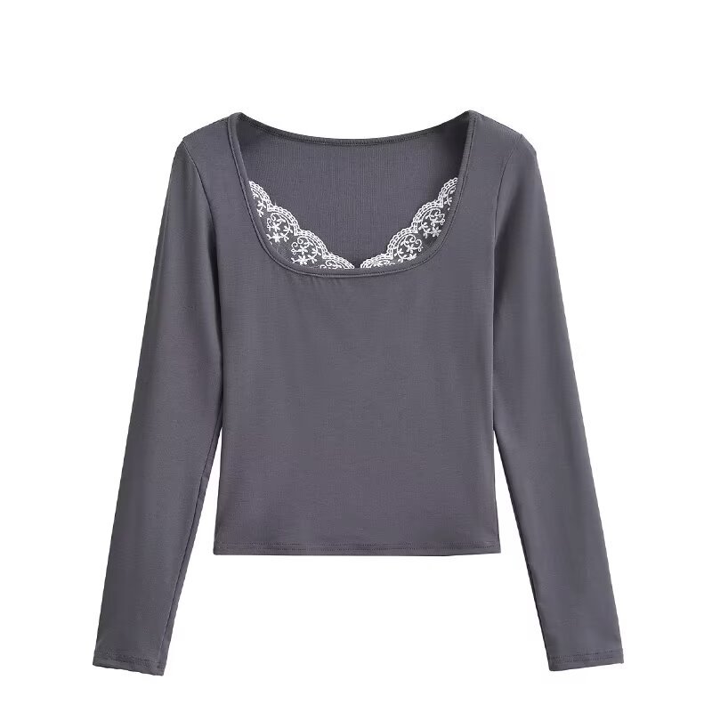 Sexy short elastic fitted lace long-sleeve
