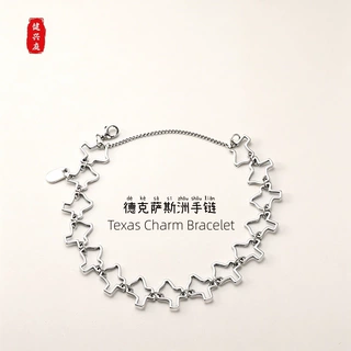 跨境爆款欧美复古镂空地图拼图手链diy女气质百搭配饰轻奢手饰品