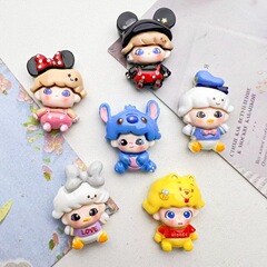 新しい漫画かわいいバブルガールクリーム接着剤ブラインドバッグキーホルダーヘアピン携帯電話ケース diy 樹脂アクセサリーバッチ