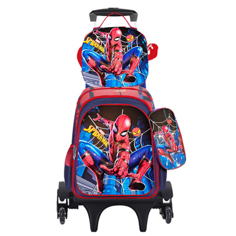 Transfronterizo 3D estereoscópico de tres piezas bolsas escolares para estudiantes de primaria Caza de brujas de cáscara dura de dibujos animados de gran capacidad bolsas escolares de varilla de tracción para hombres y mujeres