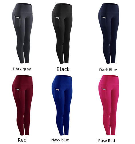  Cross-border European and American Fashion High-Waisted Hip-Lifting Slim-Fit Fitness Side-Pocket Sports Base Yoga Pants for Women