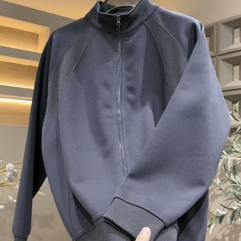 2025 Autumn New Stand Collar Cardigan Zipper Sweatshirt Fashionable Versatile Couple Style Casual Versatile Jacket for Men 2025 Autumn New Stand Collar Cardigan Zipper Sweatshirt Fashionable Versatile Couple Style Casual Versatile Jacket for Men