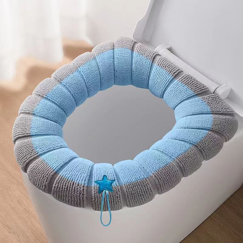 トイレマットを厚くした四季通用の取っ手付きトイレ座布団保温とトイレカバー家庭用トイレリング卸売り|undefined