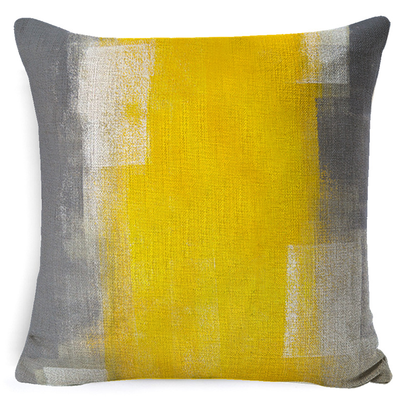 Oil painting Pillow Blue Green and orange abstract art painting cushion