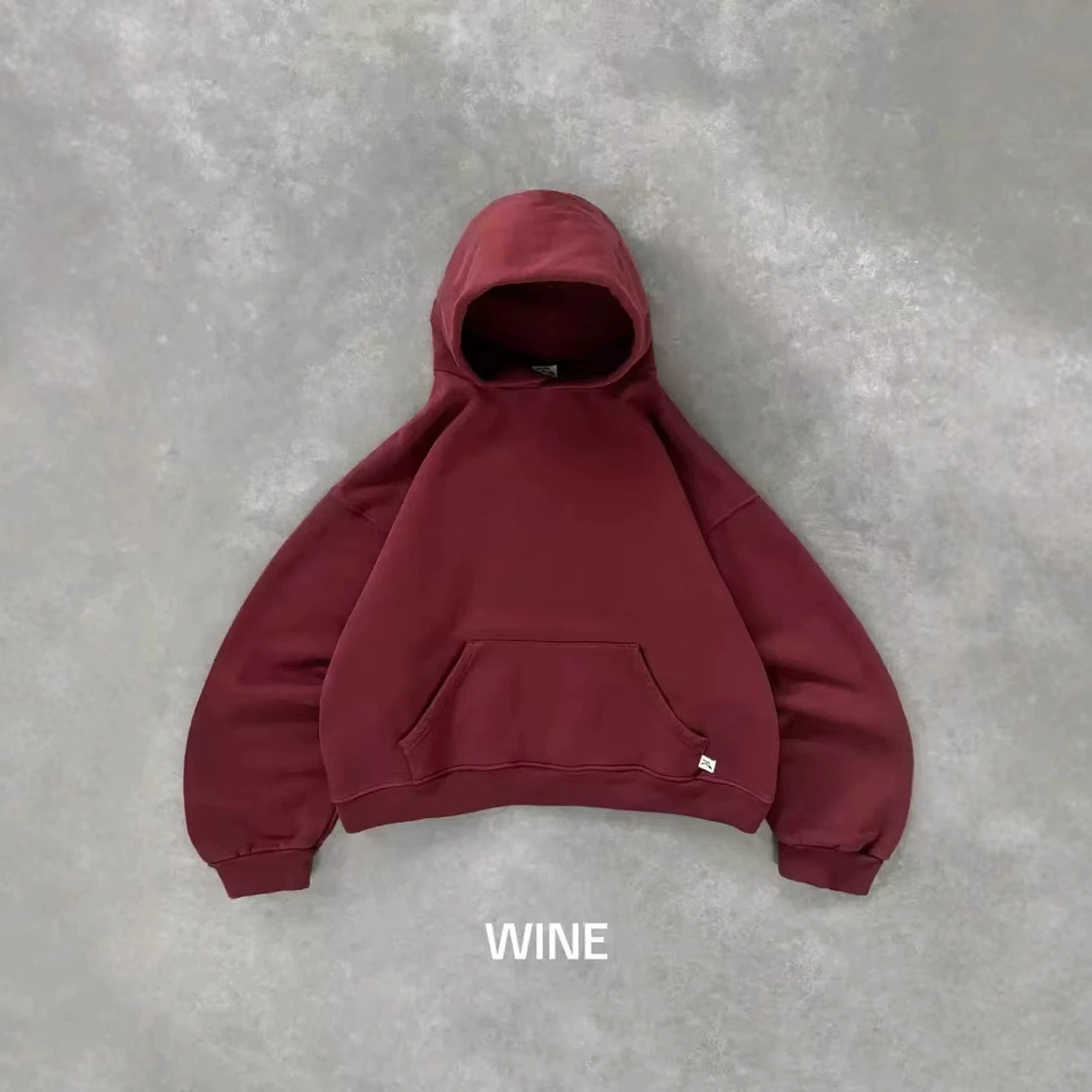 Ретро худи бордового цвета, повседневный стиль, американский бренд, оптовая продажа