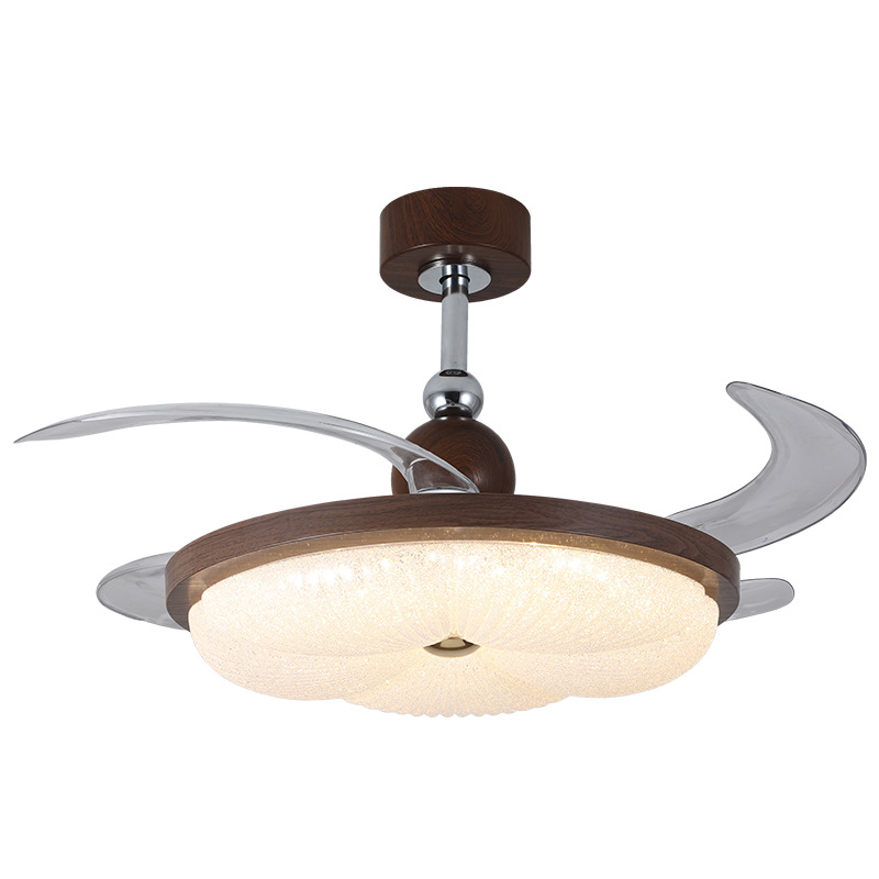 Ventilador invisible lámpara de comedor nueva crema lámpara de dormitorio medieval retro silenciosa lámpara de ventilador de techo L002 image 5