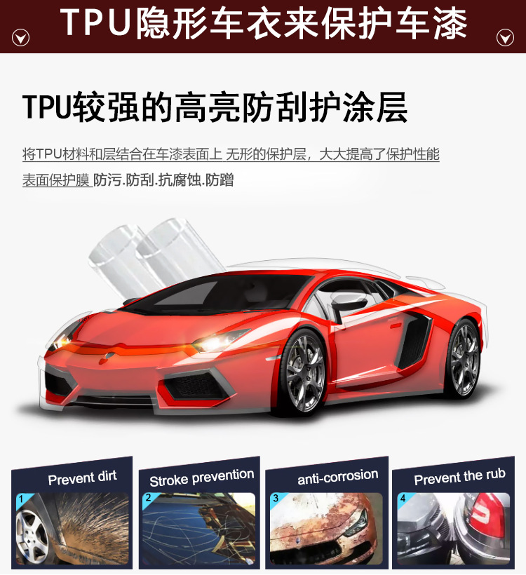 Factory Direct Sales Tpu Invisible Car Cover Ppf Paint Protection Film Car Film High Anti-Fouling Self-Healing Coating Anti-Scratch