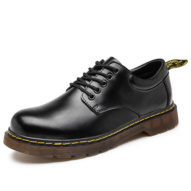 Zapatos de hombre 2021 primavera nuevo bajo Top Big Head negro ropa de trabajo Martin zapatos versátiles de los hombres zapatos de cuero casuales británicos