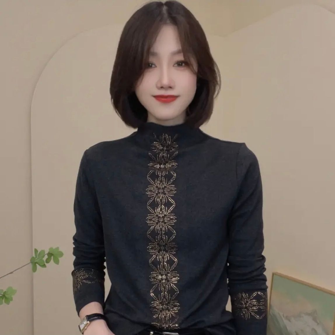 This German-Made, Warm, Stylish, And Youthful Half-High-Neck Long-Sleeved Top Is Perfect For Women's Autumn/Winter Fashi_ecoleips.com
