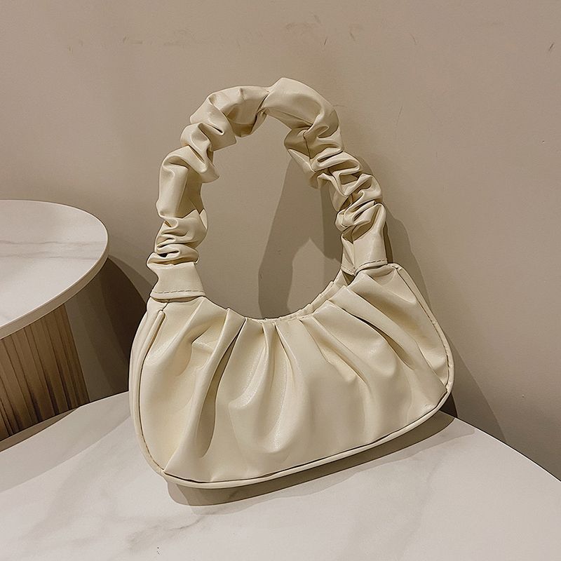 Neues Design: Schlichte und elegante Damen-Schultertasche mit Falten, Modell Cloud Bag_voghion.com