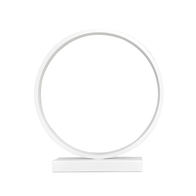 Lámpara de mesa LED nórdica creativa, luz ambiental circular para dormitorio, cabecera o decoración.