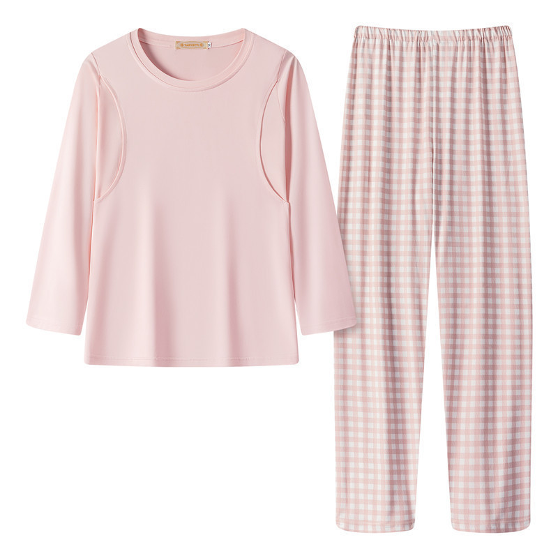 Fábrica de venta directa de ropa de bebé pijama de primavera y otoño mujeres embarazadas que amamantan delgada postparto para la lactancia de la ropa de hogar image 5