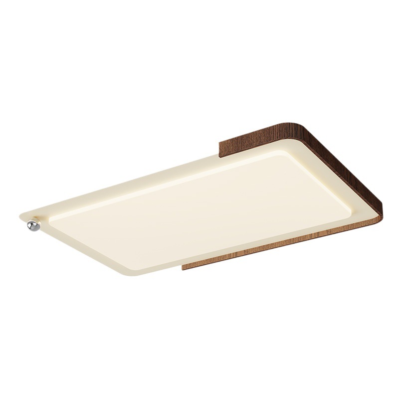 Lámpara de sala de estar Retro Wabi-Jifeng Color de nogal Lámpara de techo de sala Lámpara de Zhongshan de estilo crema antigua de espectro completo