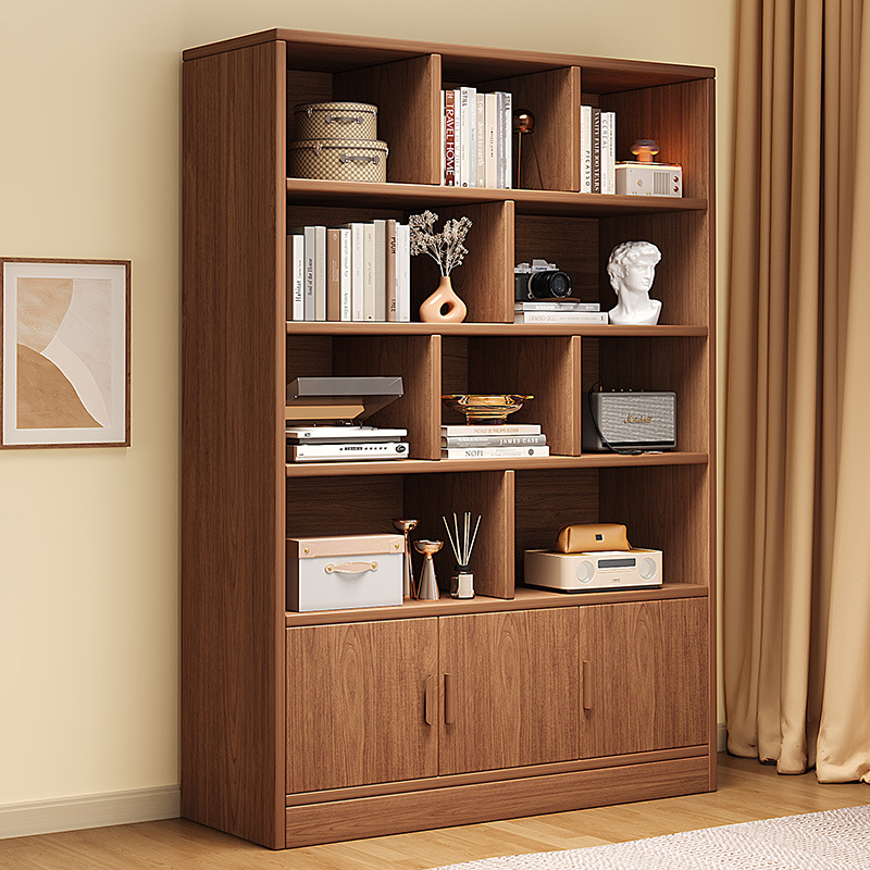 Solid Wood Core Bookshelf, Living Room Multi-Layer Storage Cabinet, Wall-Mounted Storage Cabinet, Floor-Standing Storage Rack, Home Children's Display Bookcase