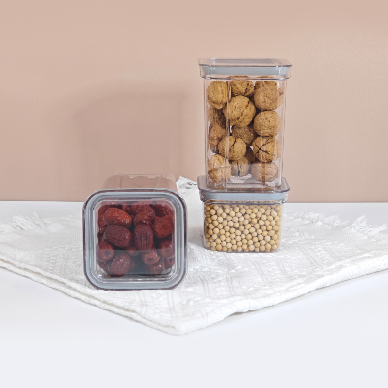 批发食品级PET密封罐厨房家用透明五谷杂粮储物盒防潮防虫干果盒|undefined