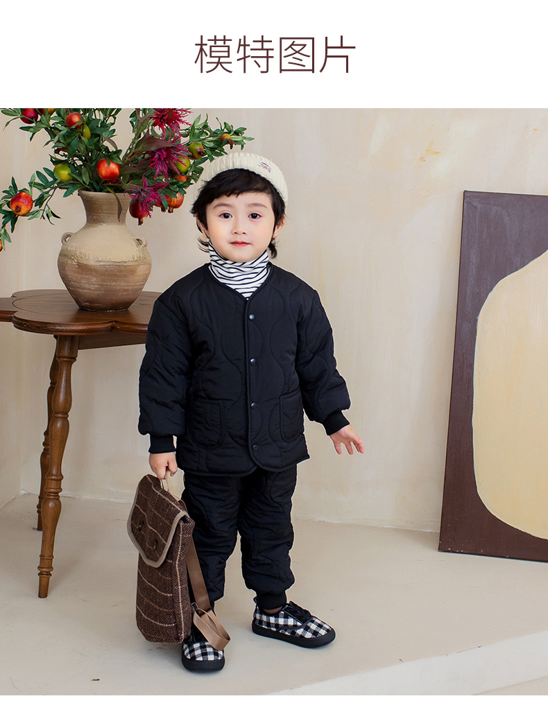Two-piece warm autumn and winter sets of cotton-padded and thickened clothes and pants for boys and girls, as well as cotton-padded jackets and jackets for children and babies pic 7