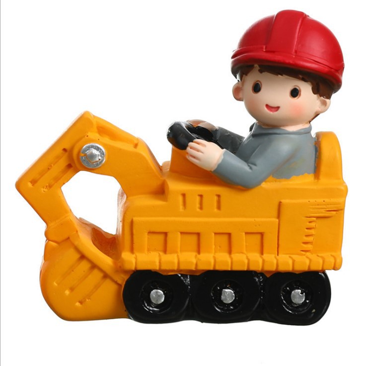 Celebridades de Internet decoración de pasteles de cumpleaños para niños decoración grúa excavadora camión de ingeniería grúa torre postre de cumpleaños accesorios de vasos de papel