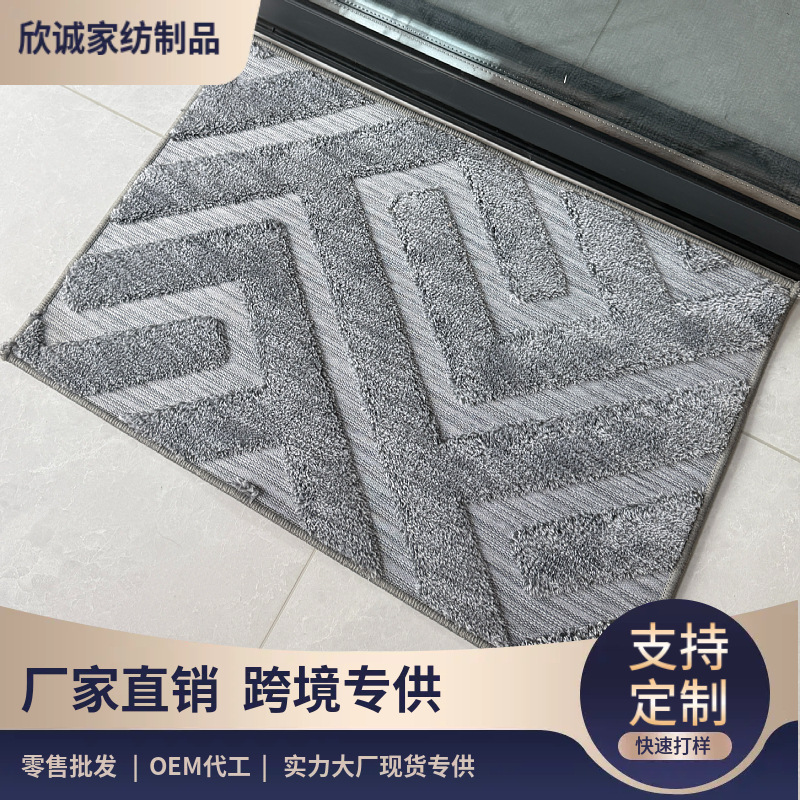 Nuevos productos de peluche tallados en la puerta alfombra de piso dormitorio cama alfombra de pie puerta de baño alfombra de absorción de agua lujosa viento ultra suave image 1