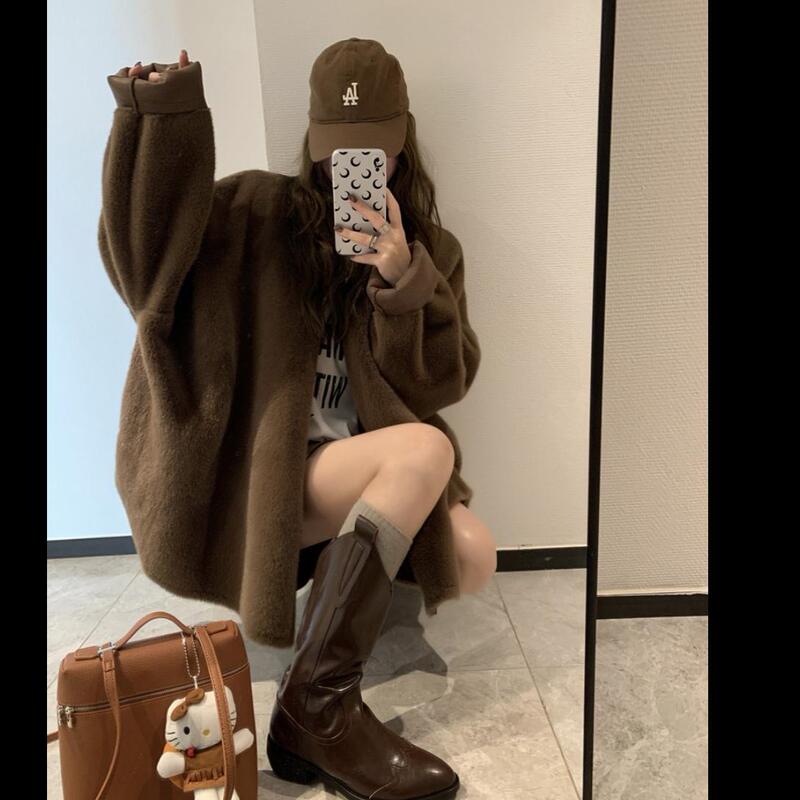Fur One-Piece Outwear for Women 2025 Environmentally Friendly Fur Mink New Texture and Beautiful Lauder Korean Fur Outwear