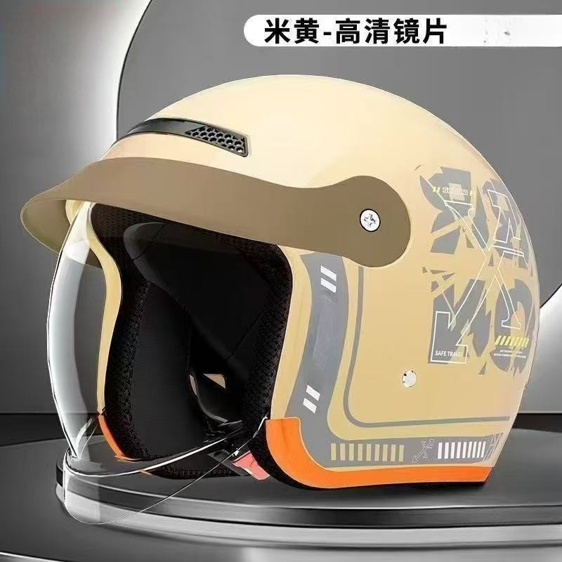 Foreign Trade Winter Electric Vehicle Helmets for Men and Women, All-Season Safety Helmets, Electric Motorcycle Summer Warm Full-Face Helmets